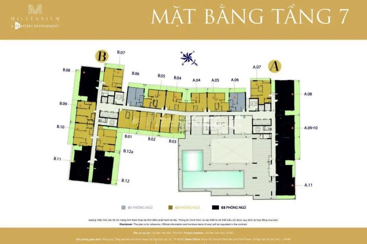 Millennium apartment detailed floor plan