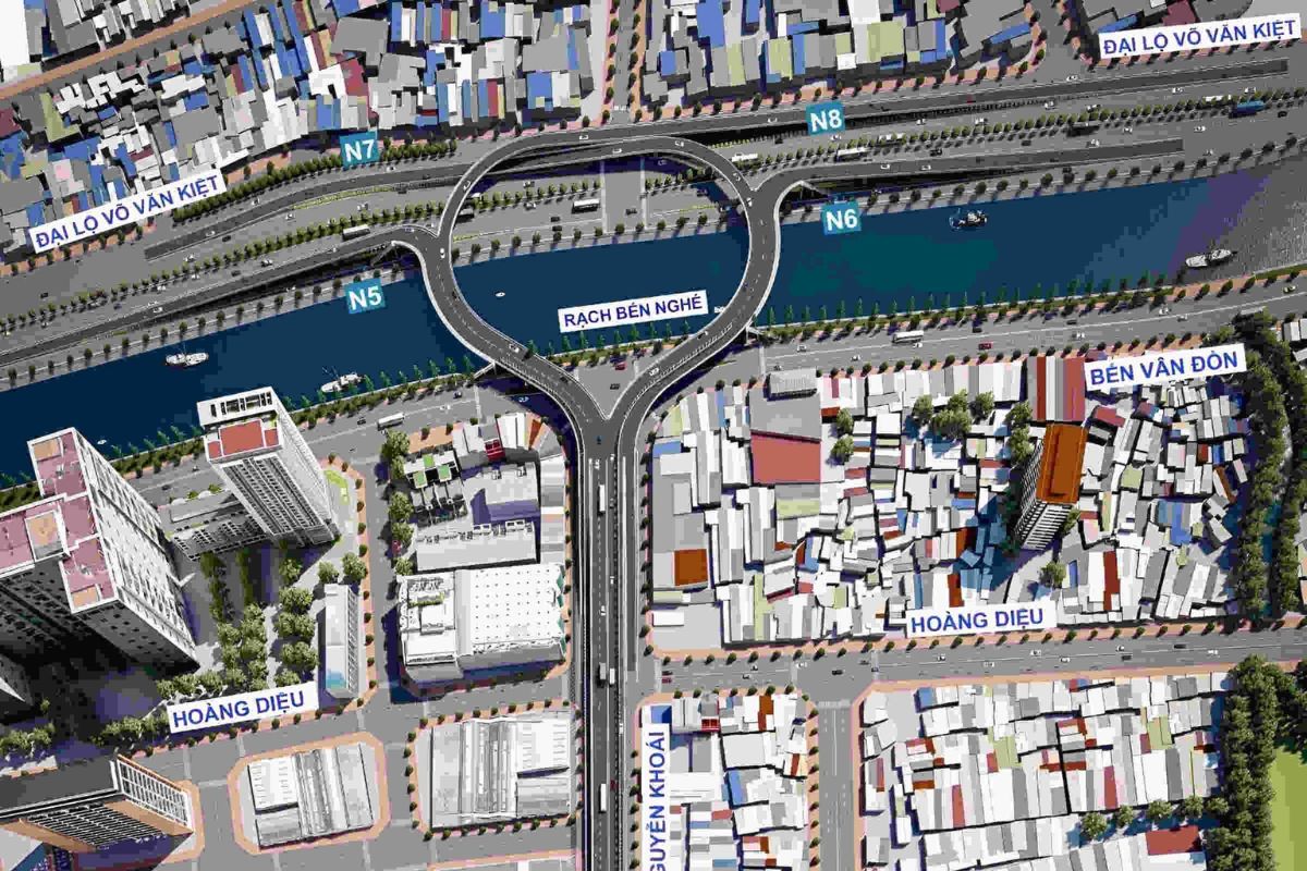 Latest perspective of Nguyen Khoai bridge project