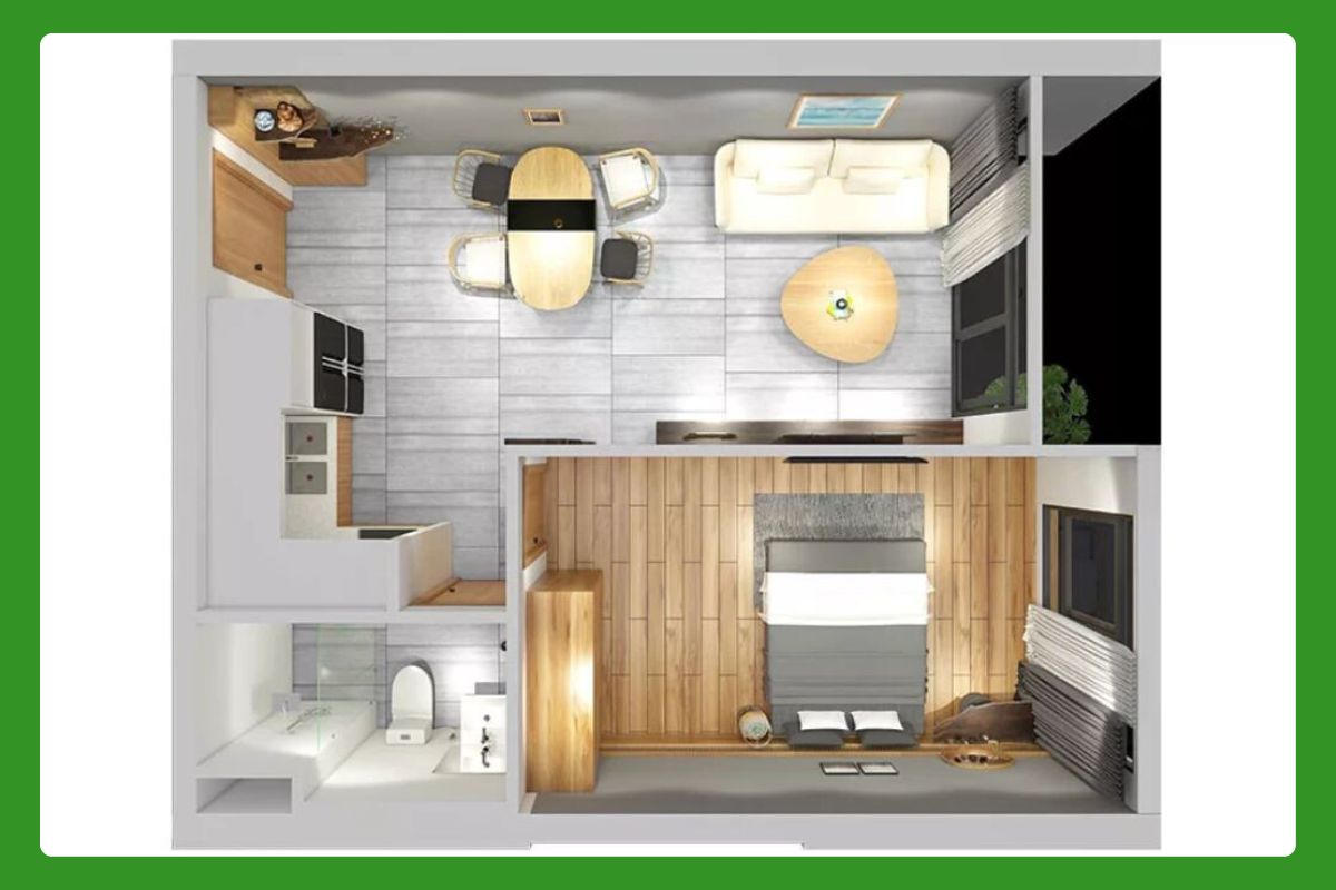 1 bedroom apartment layout plan