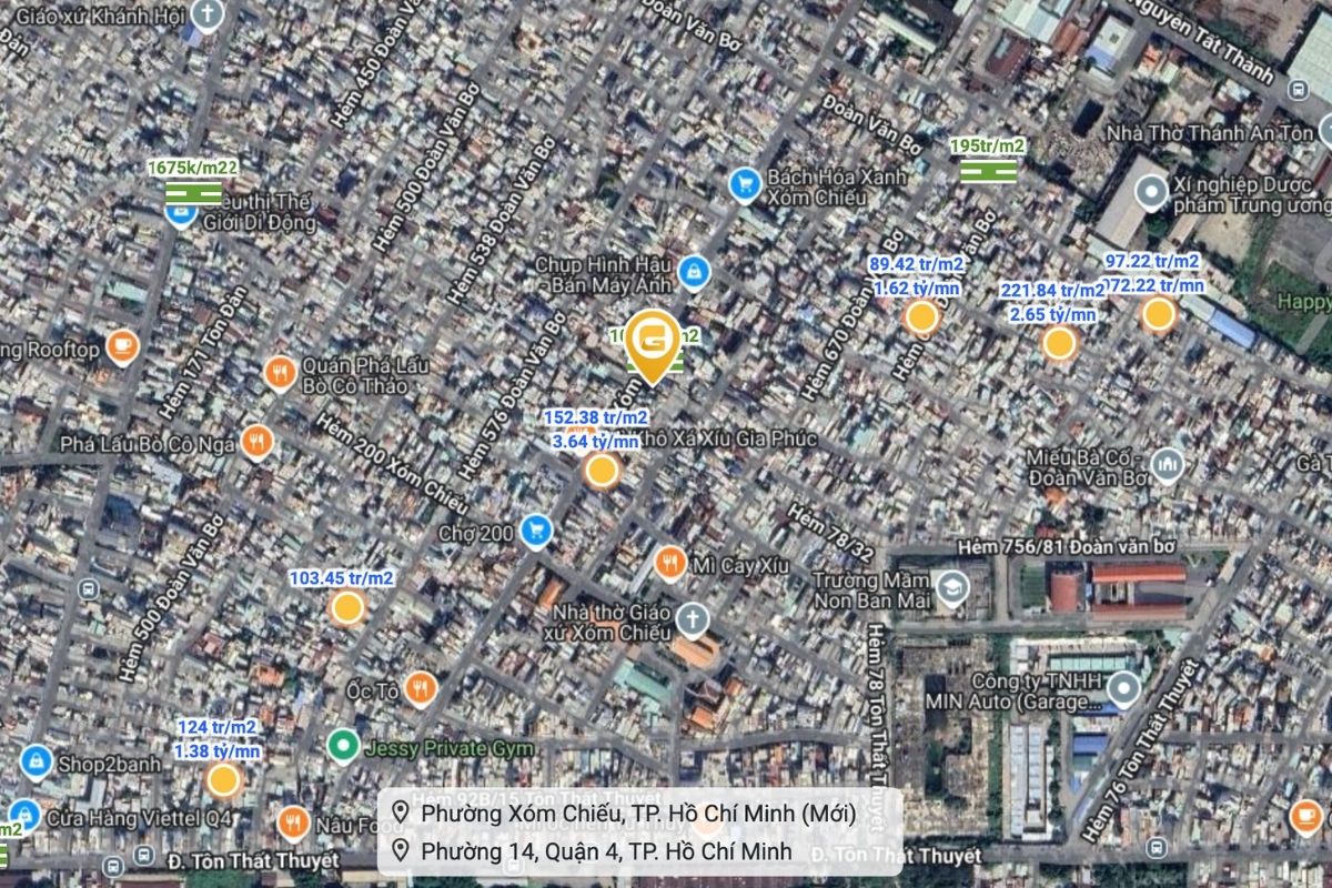 Average land price Xom Chieu ward