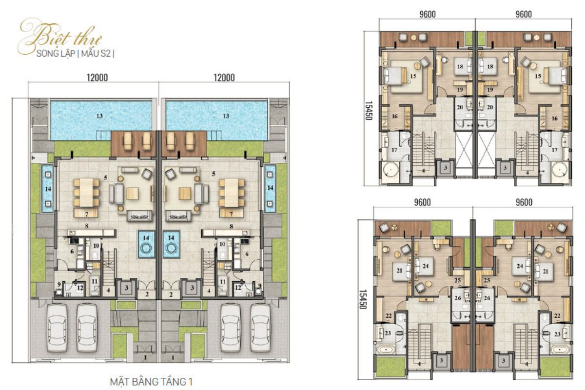 Semi-detached villa design at Lavila Kien A