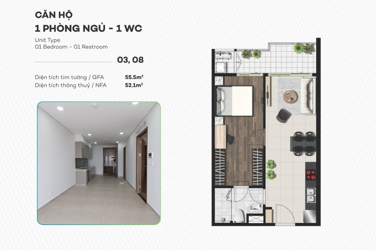 1 bedroom apartment layout